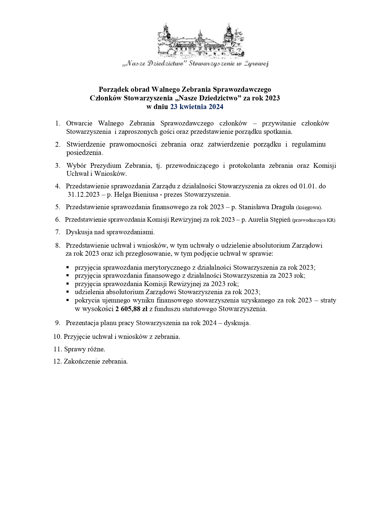 Porządek Walnego Zebrania Sprawozdawczego 23.04.2024 page 0001